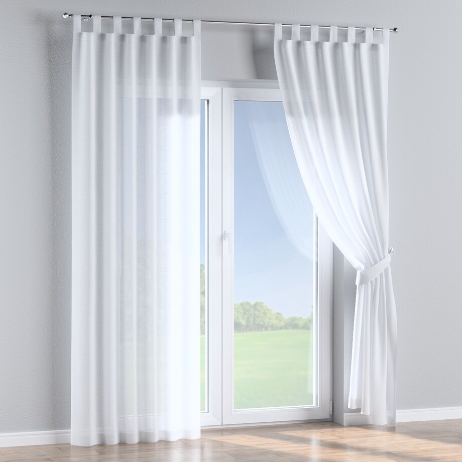 Zasłona na szelkach 1 szt. 130x260 prześwitujący biały