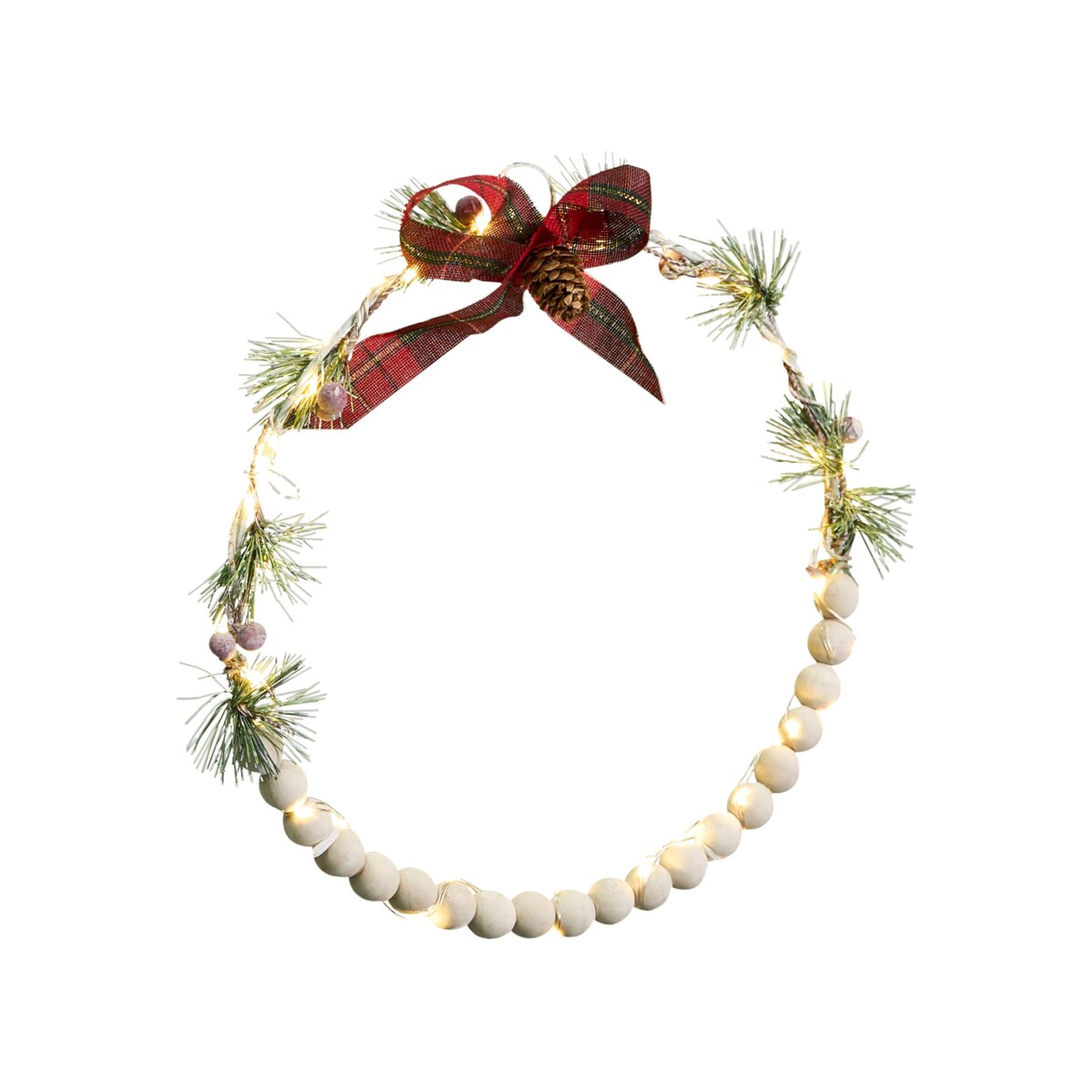 Zestaw 3 dekoracji wiszących LED KEITELE Wianek 25/30/35 cm Biały