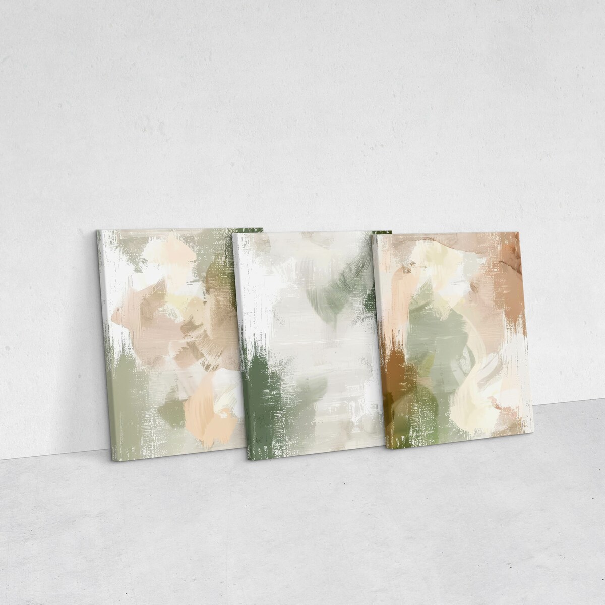 3x Obraz Na Płótnie Do Salonu Set Beton Abstrakcja Styl Boho 30x40cm