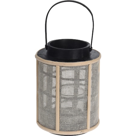 Lampion bambusowy z metalowym korpusem, Ø 17 x 22 cm