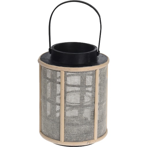 Lampion bambusowy z metalowym korpusem, Ø 17 x 22 cm