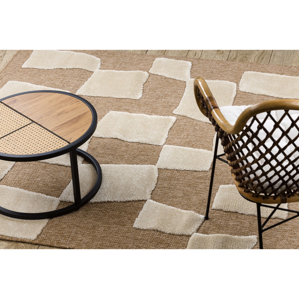 Dywan SPARK 0710A beż / krem - Geometryczny, 180x270 cm