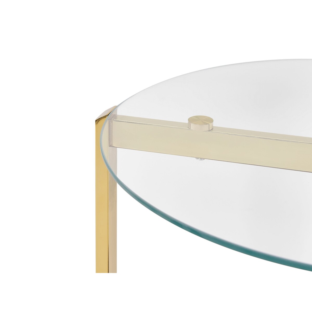 Stolik pomocniczy szklany ciemne drewno ze złotym LOVELL