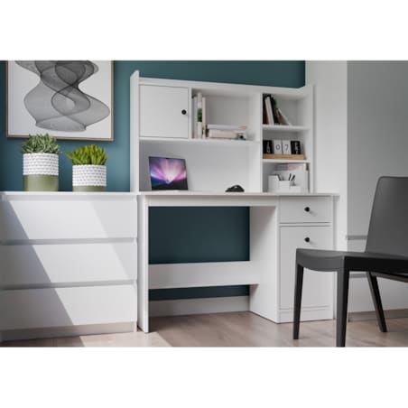 Biurko CHESTER białe mat 120x45x75 cm szuflada+szafka 1 szt.