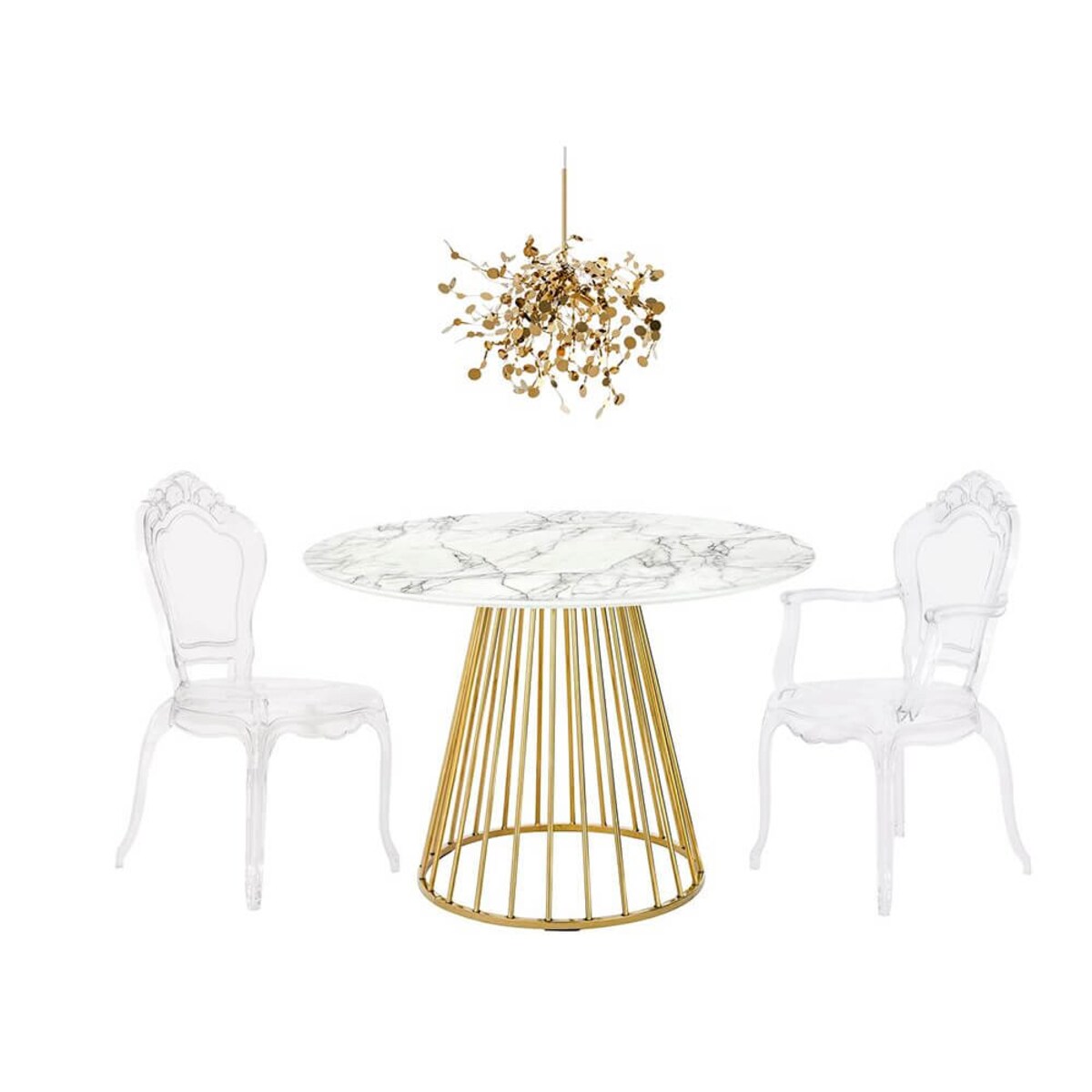 Transparentne krzesło do sypialni King 666-APC King Home stylowe retro