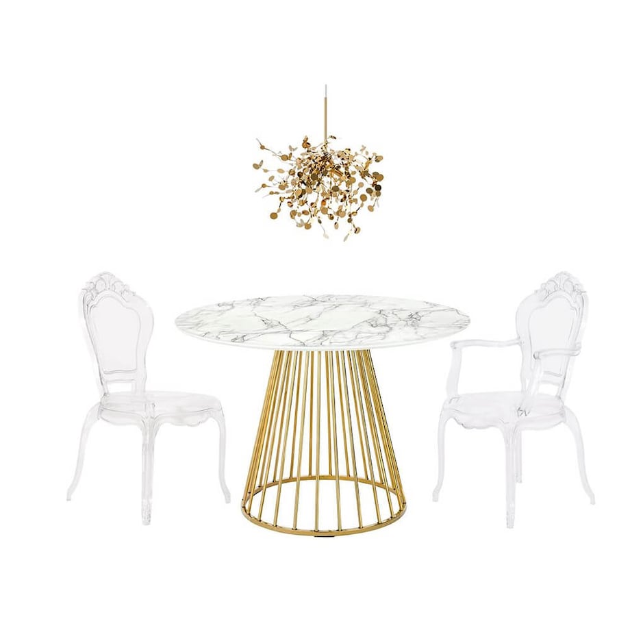 Transparentne krzesło do sypialni King 666-APC King Home stylowe retro