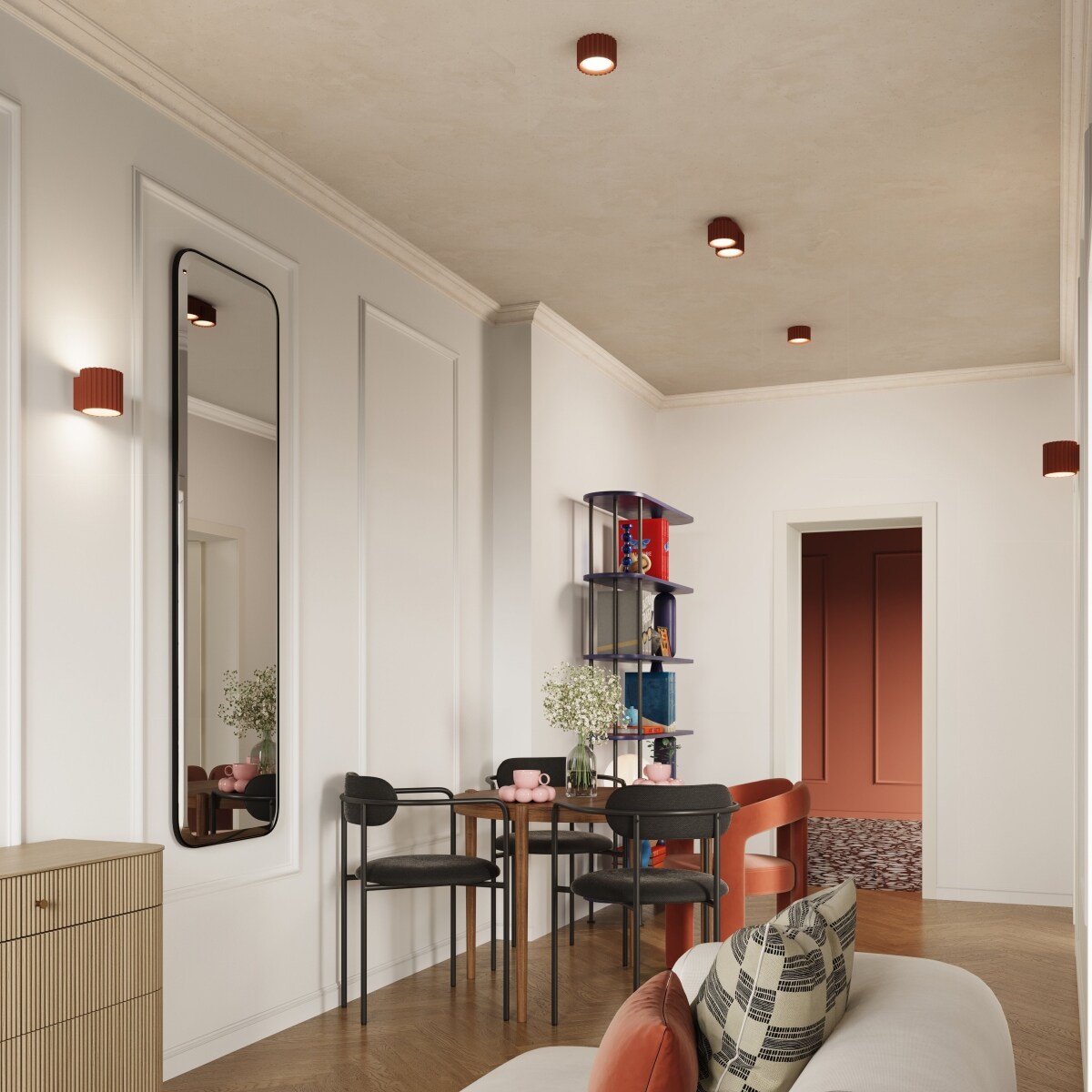 Plafon AURA 1 ochra czerwona Gx53