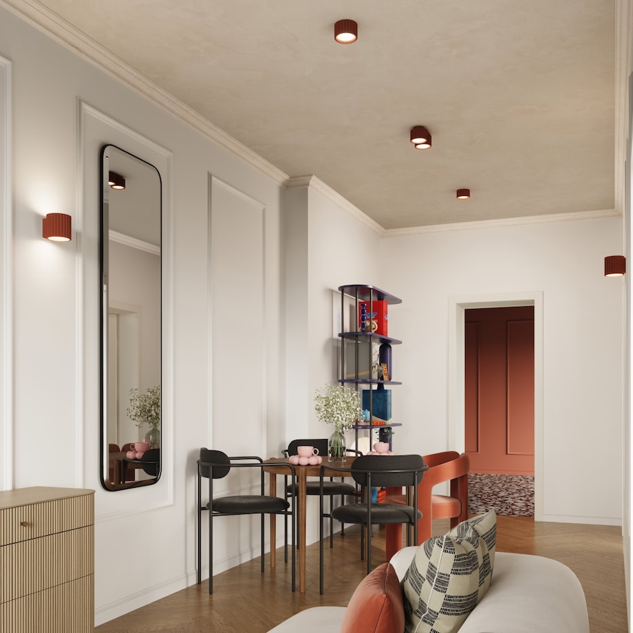 Plafon AURA 1 ochra czerwona Gx53