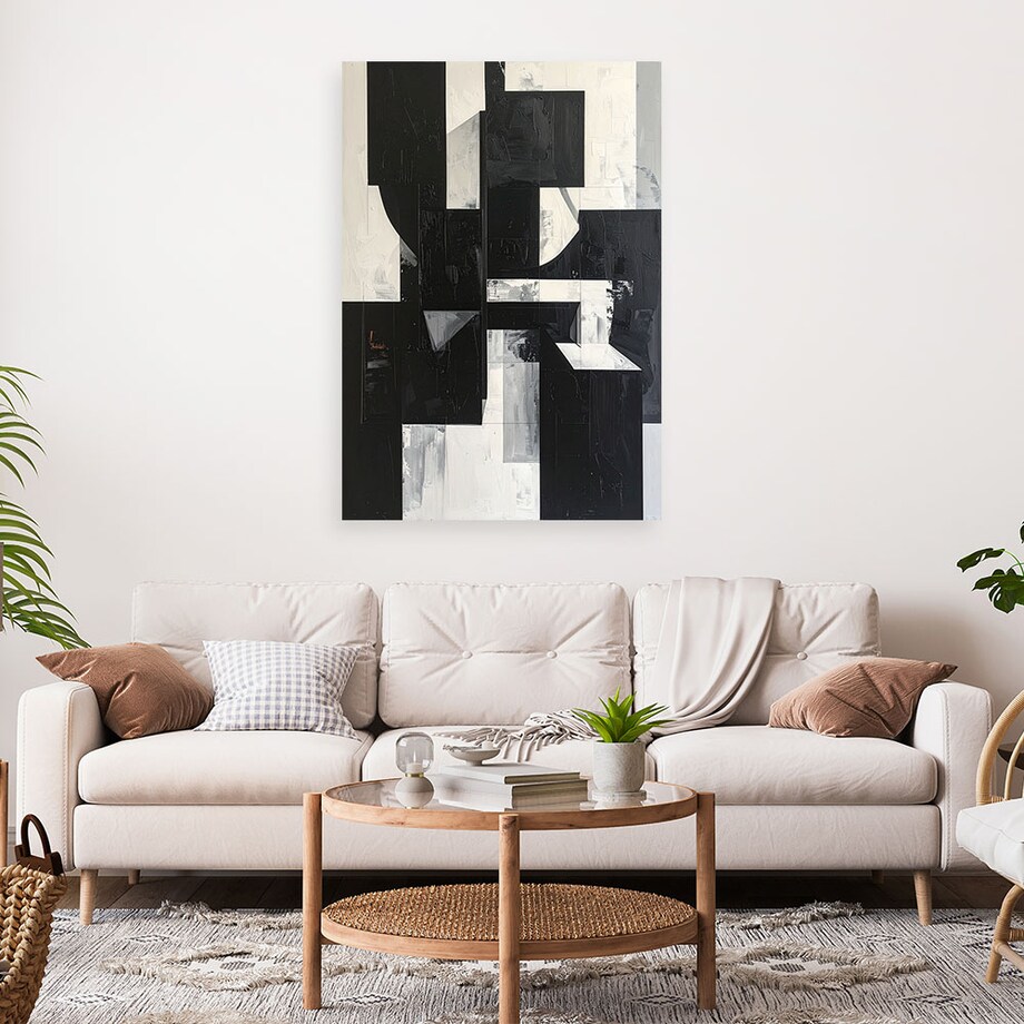 Obraz do salonu biura, Abstrakcyjna kompozycja czarno biały