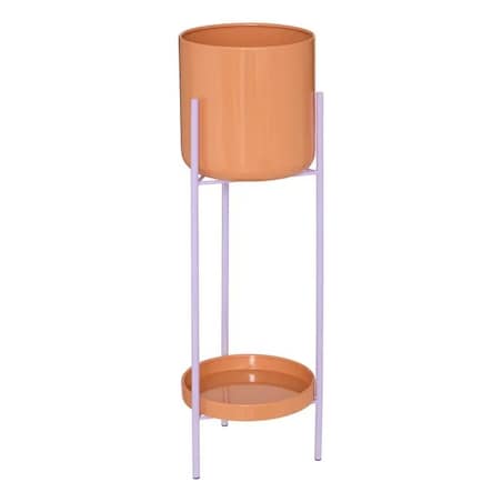 Komplet kwietników metalowych, pomarńczowo-liliowe, Pool