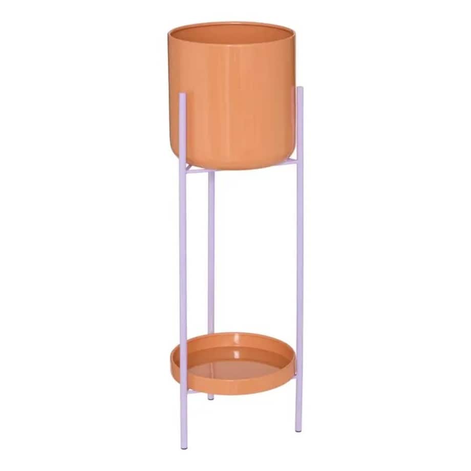 Komplet kwietników metalowych, pomarńczowo-liliowe, Pool