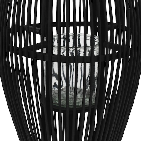vidaXL Wiszący lampion na świece, bambusowy, czarny, 95 cm