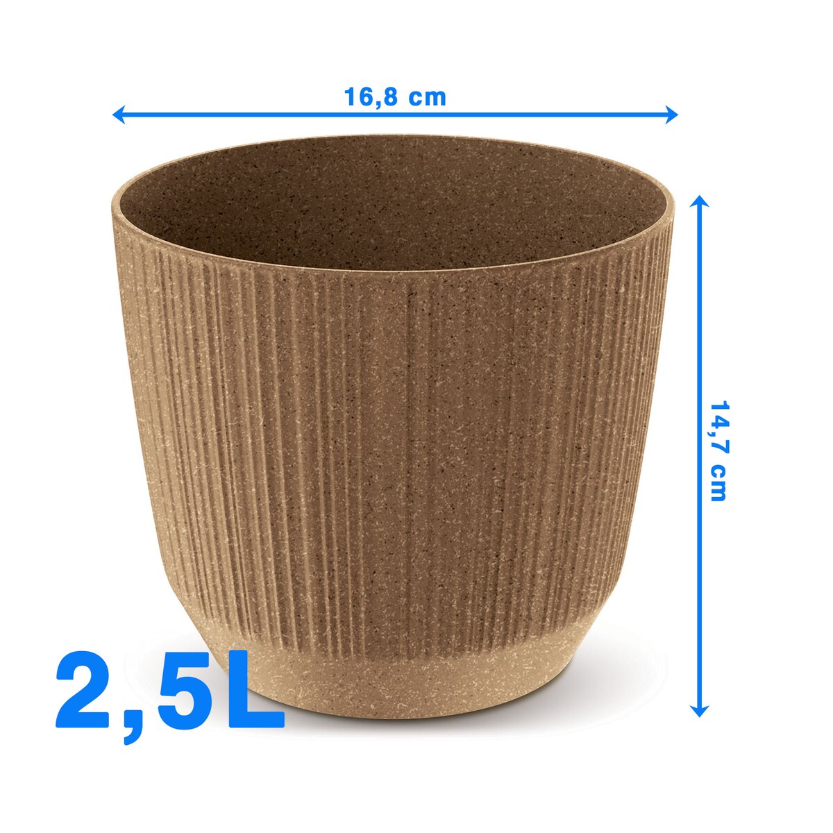 Doniczka Osłonka Domowa 16,8 Cm Ryfo Na Stół Parapet Do Domu Brązowa