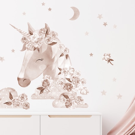 Naklejka na ścianę Jednorożec boho