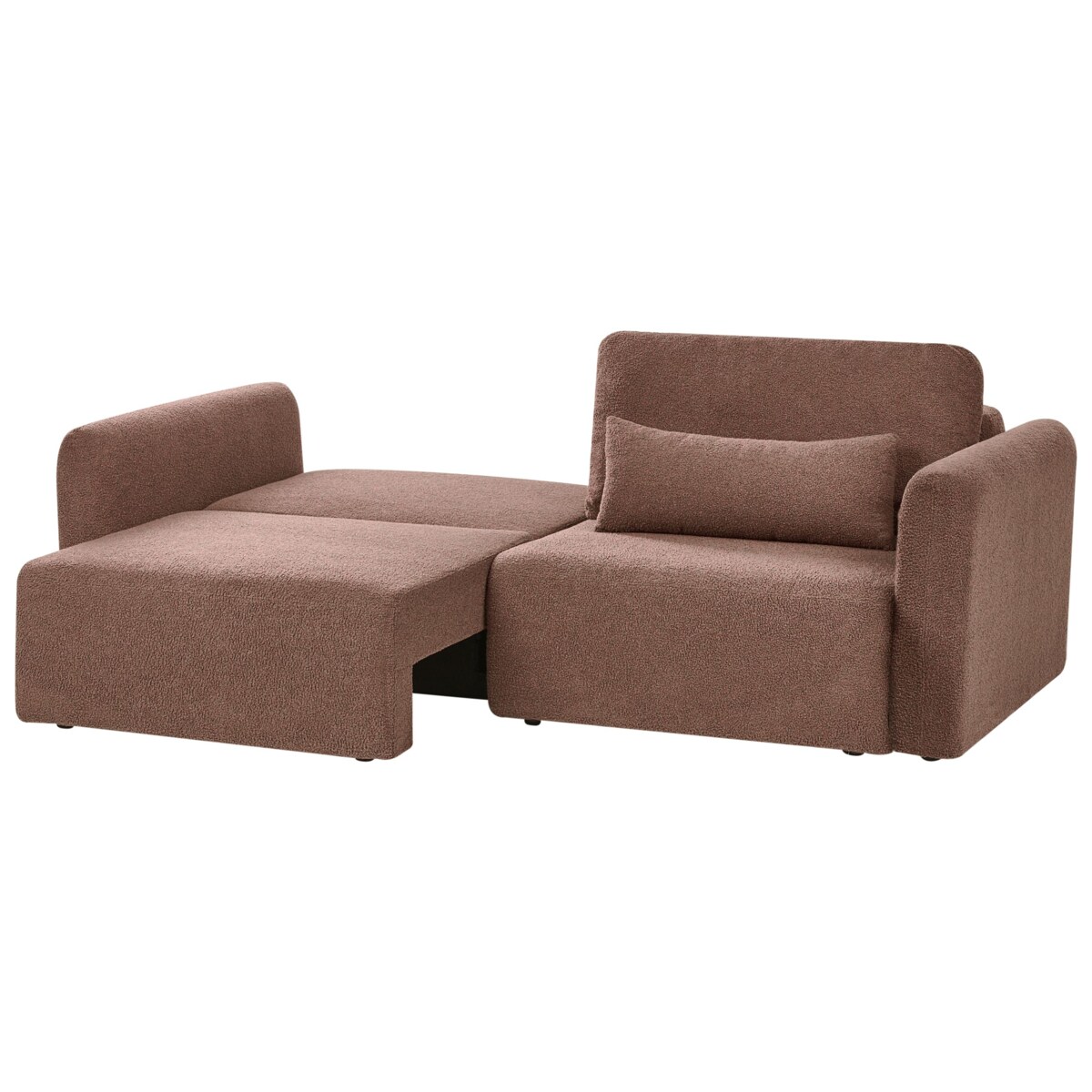 Sofa rozkładana dla 3 osób VAXHOLM Boucle Brązowy ze schowkiem