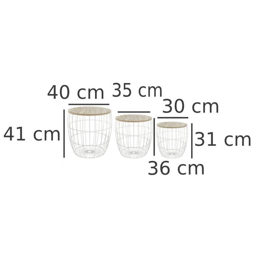 Komplet 3 stolików kawowych ze schowkiem