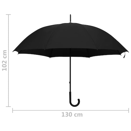 vidaXL Parasolka czarna, 130 cm