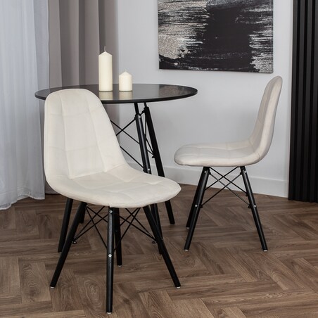 Krzesło tapicerowane skandynawskie welurowe do salonu jadalni