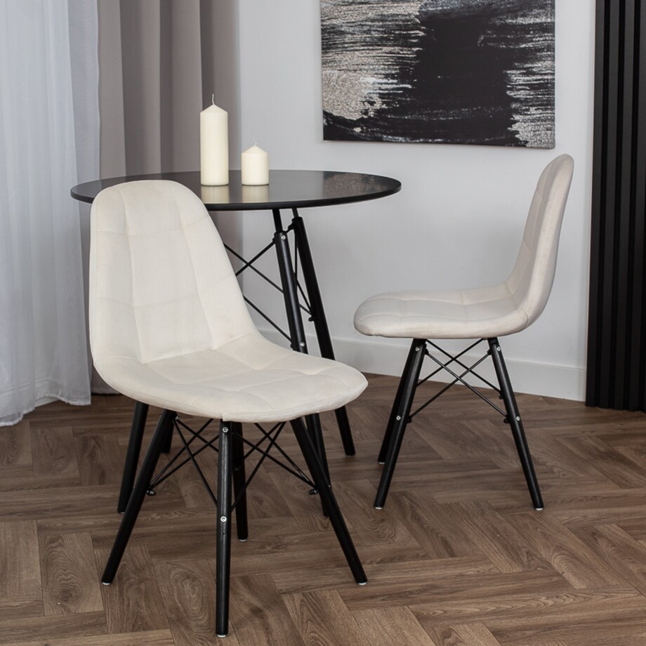 Krzesło tapicerowane skandynawskie welurowe do salonu jadalni