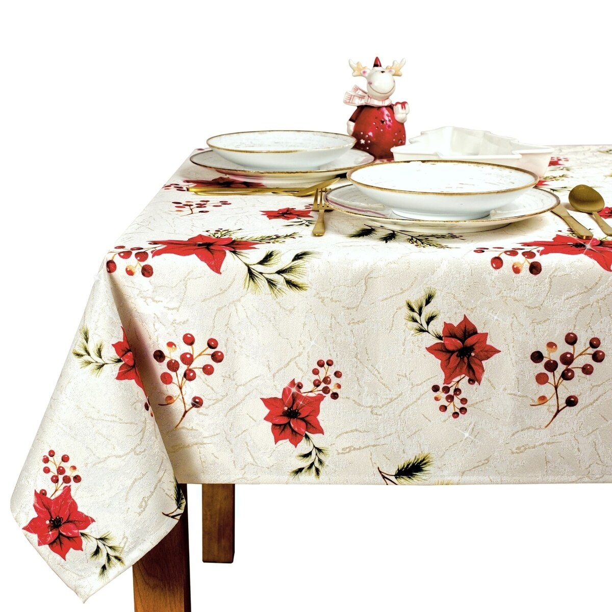 Obrus Świąteczny Gwiazda Betlejemska - 130x200 cm - wielokolorowy