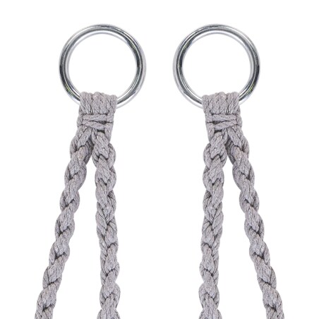 Fotel wiszący huśtawka makrama szary GABELLA