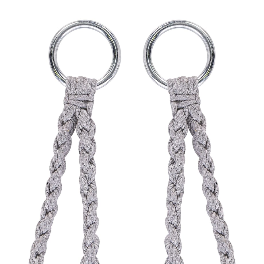 Fotel wiszący huśtawka makrama szary GABELLA