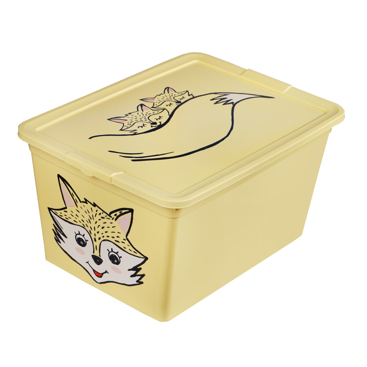 Pojemnik Plastikowy Na Zabawki Z Pokrywą 15 L Zamykany Do Pokoju Dzieci Żółty