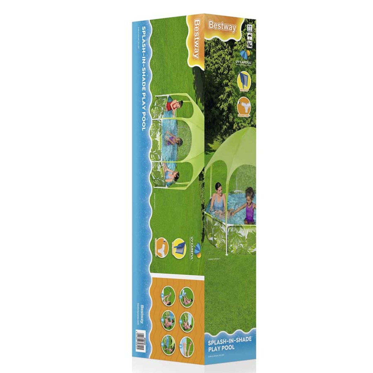 Basen ogrodowy stelażowy Bestway z daszkiem rodzinny dla dzieci 244x51 cm