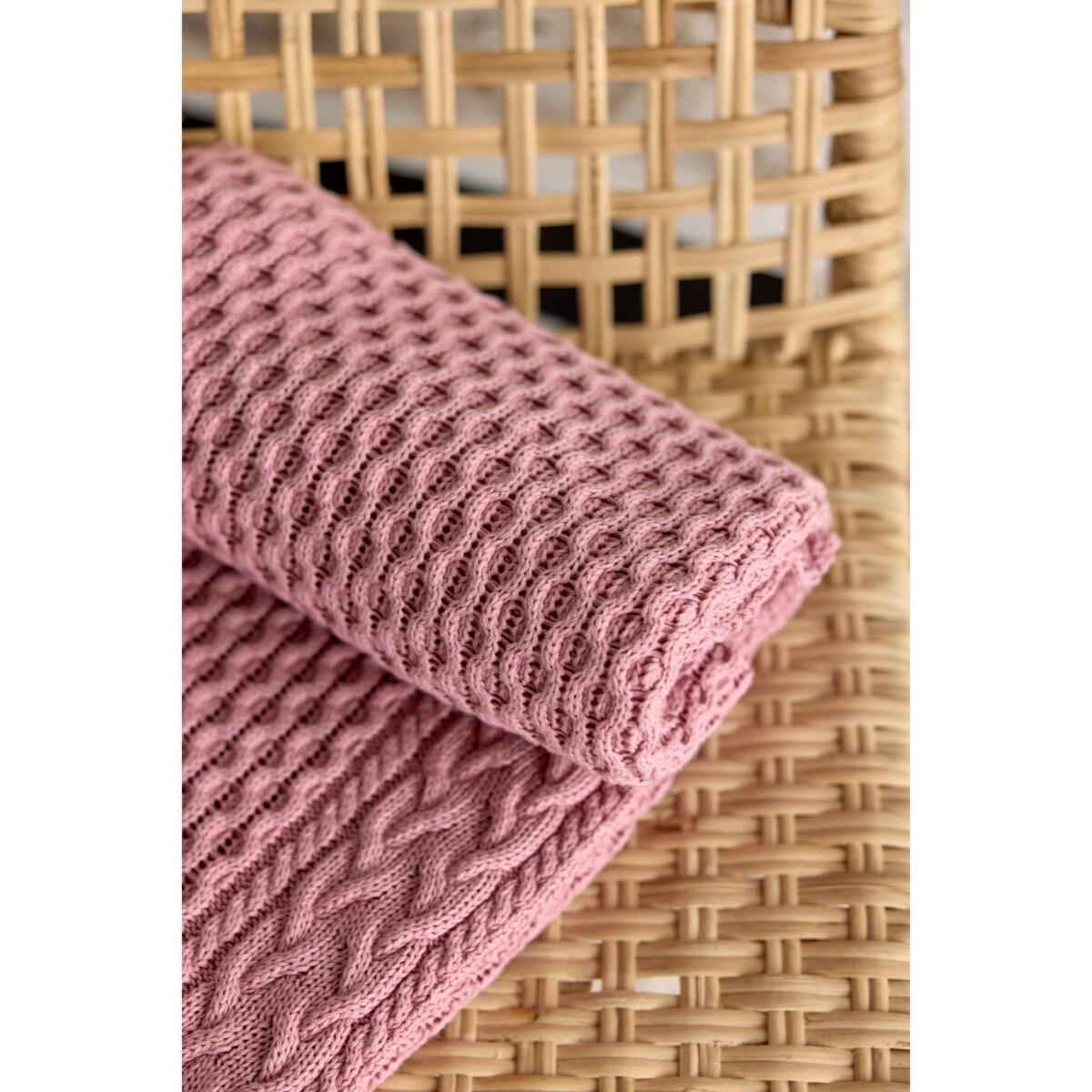 Pled warkocz różowy, 130 x 160 cm, La Manta