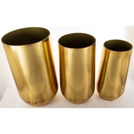 Osłonka 3 szt. metalowe 77x25 i 70x20 i 62x25 cm bardzo wysokie złote