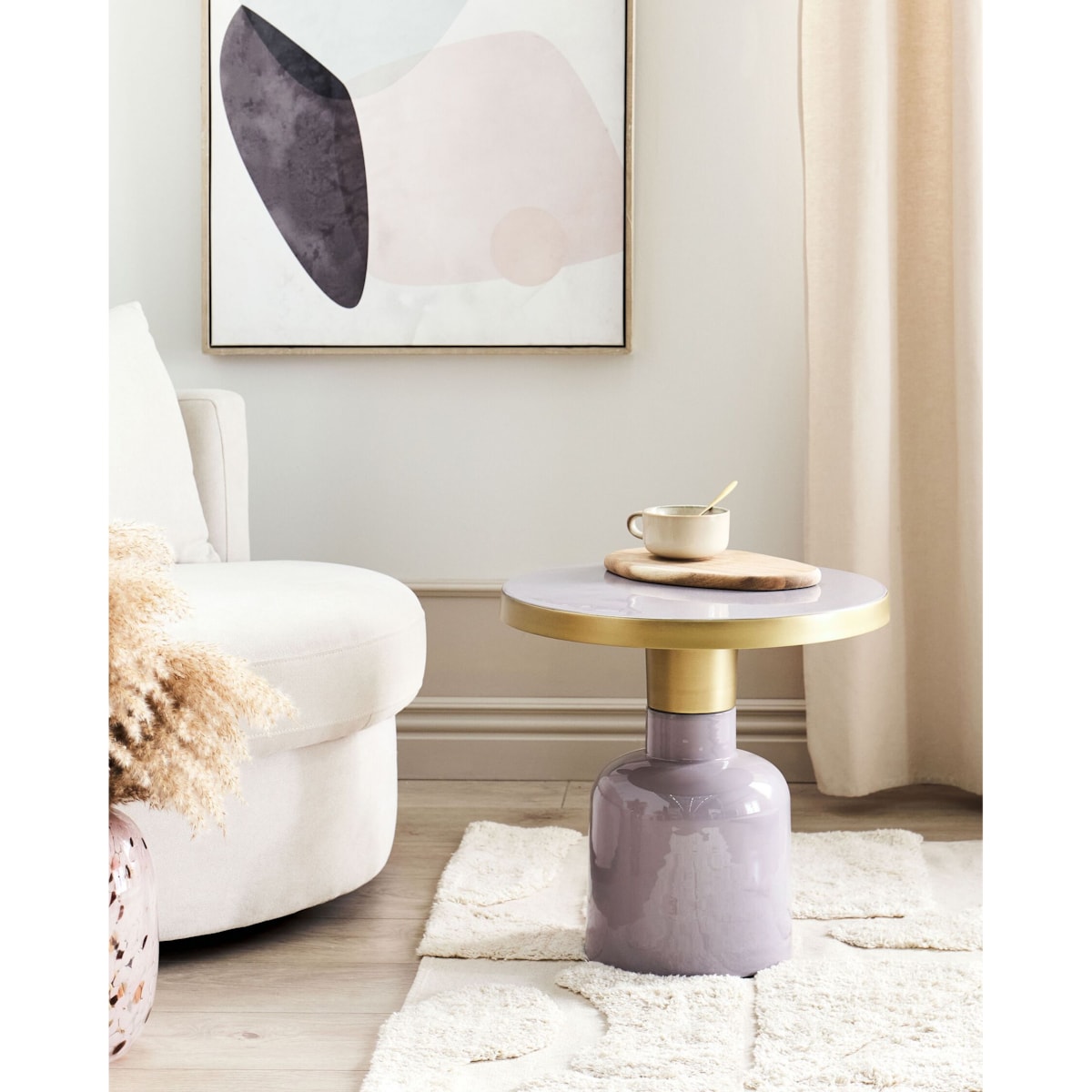 Stolik pomocniczy metalowy fioletowy LOMITA