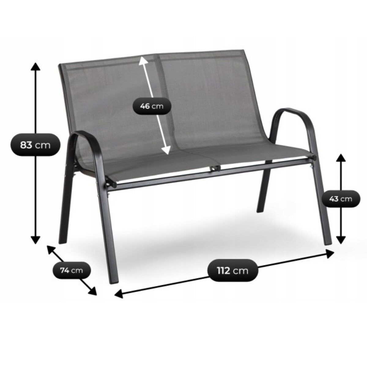 Zestaw Mebli Ogrodowych Na Taras Ogród Komplet Textilene Szary MINNESOTA