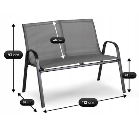 Zestaw Mebli Ogrodowych Na Taras Ogród Komplet Textilene Szary MINNESOTA