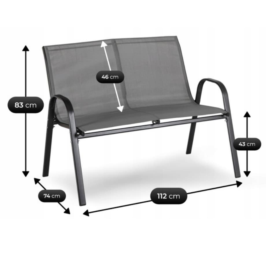 Zestaw Mebli Ogrodowych Na Taras Ogród Komplet Textilene Szary MINNESOTA