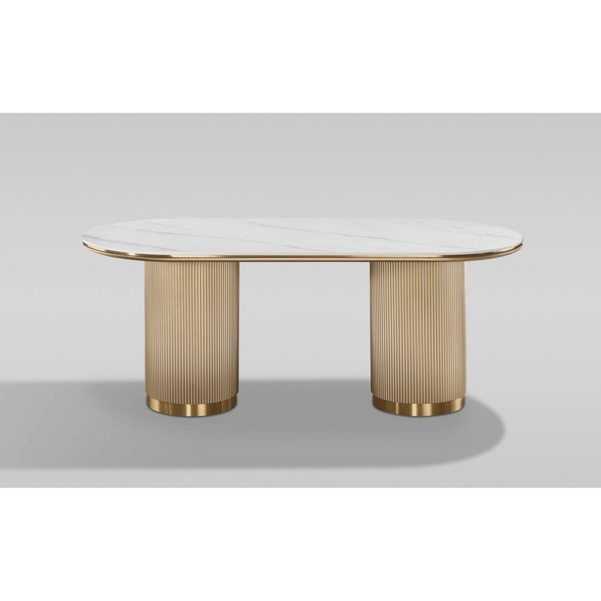 Stół glamour złoty owalny Luna Gold 180×90x75