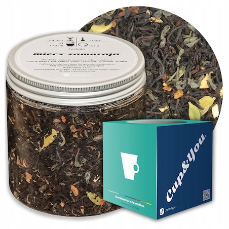 Herbata czarna MIECZ SAMURAJA o smaku rozgrzewającej mieszanki przypraw - herbata liściasta sypana mieszanka napar susz - gotowa na prezent upominek