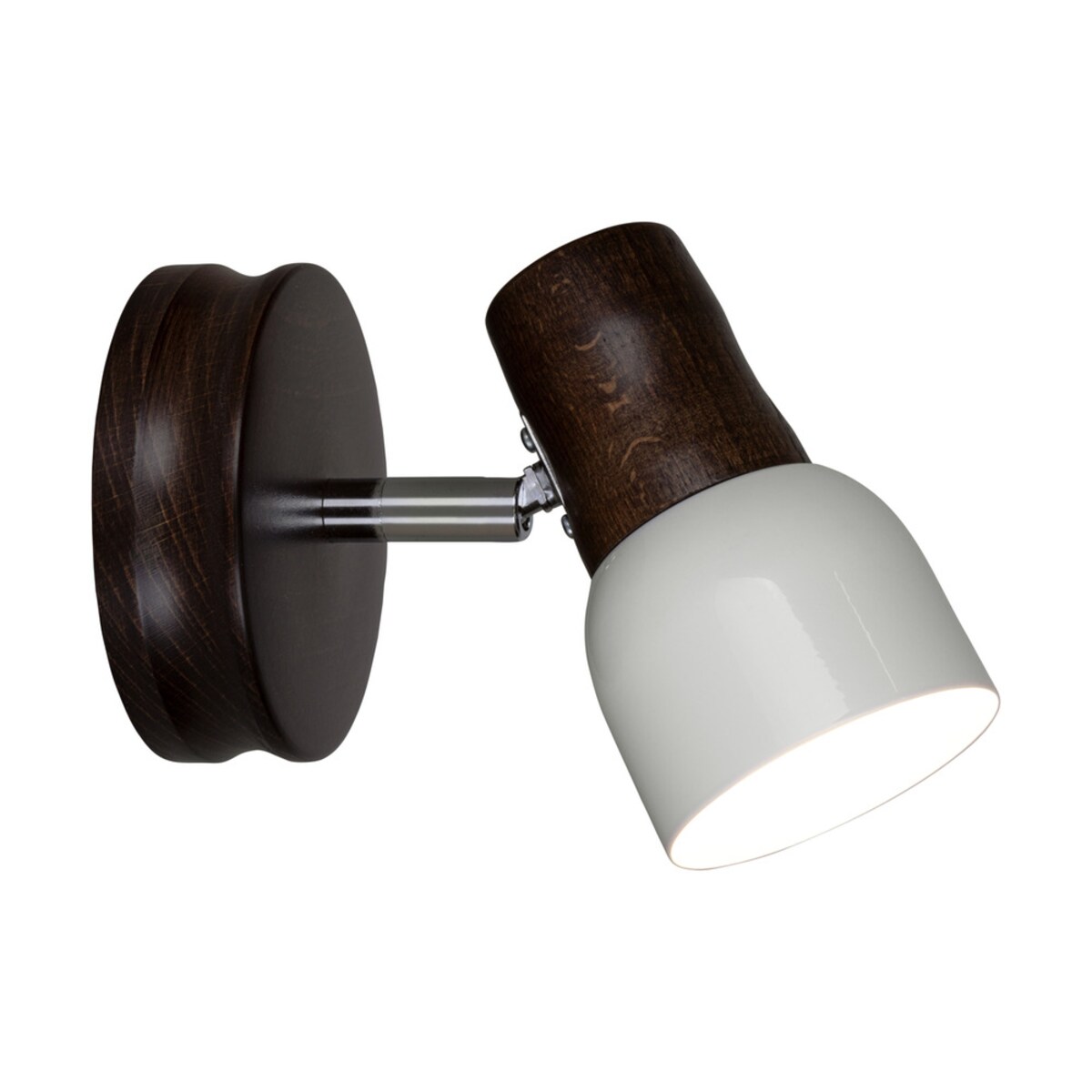 Drewniany Kinkiet BRITOP Lighting 1xE14 Max.40W Drewno Bukowe Orzechowe FSC z Białym Kloszem, Polski Producent 1 szt.