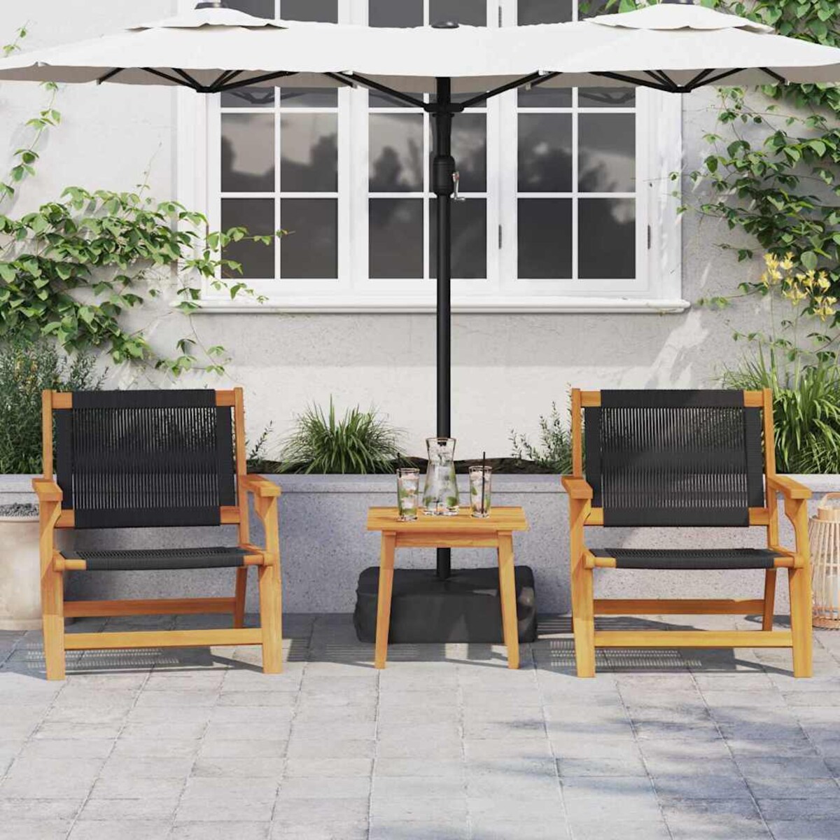 vidaXL Zestaw do jedzenia na zewnątrz Brązowy Lite Drewno Akacji