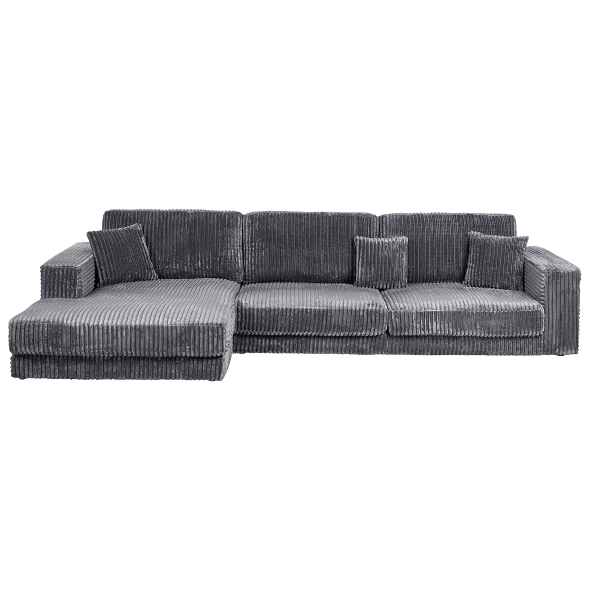 Narożnik 4-osobowy sztruksowy prawostronny ciemnoszary LOFOTEN