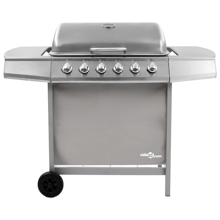 vidaXL Grill gazowy z 6 palnikami, srebrny