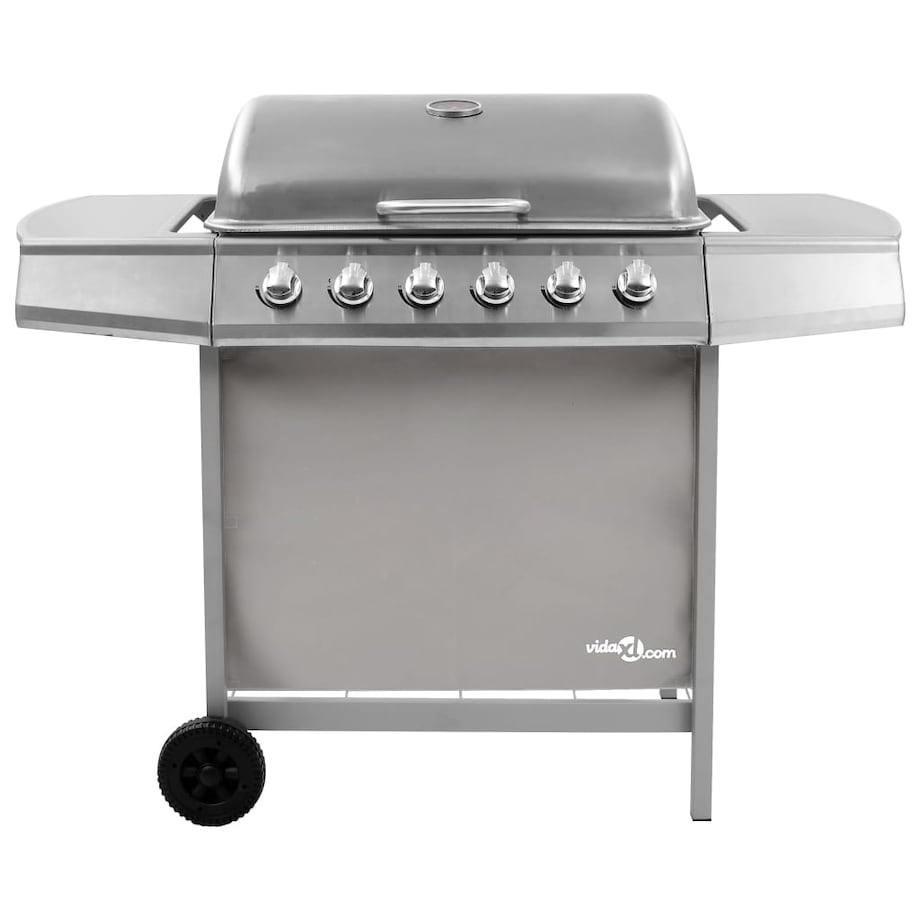 vidaXL Grill gazowy z 6 palnikami, srebrny