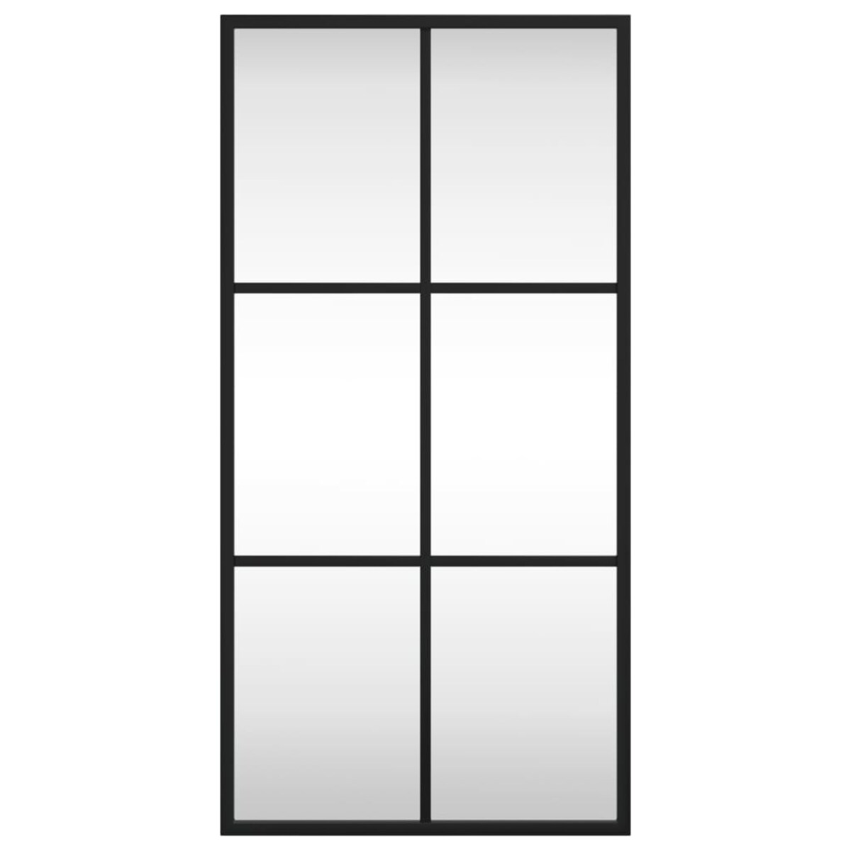 vidaXL Lustro ścienne, czarne, 30x60 cm, prostokątne, żelazo