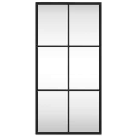 vidaXL Lustro ścienne, czarne, 30x60 cm, prostokątne, żelazo