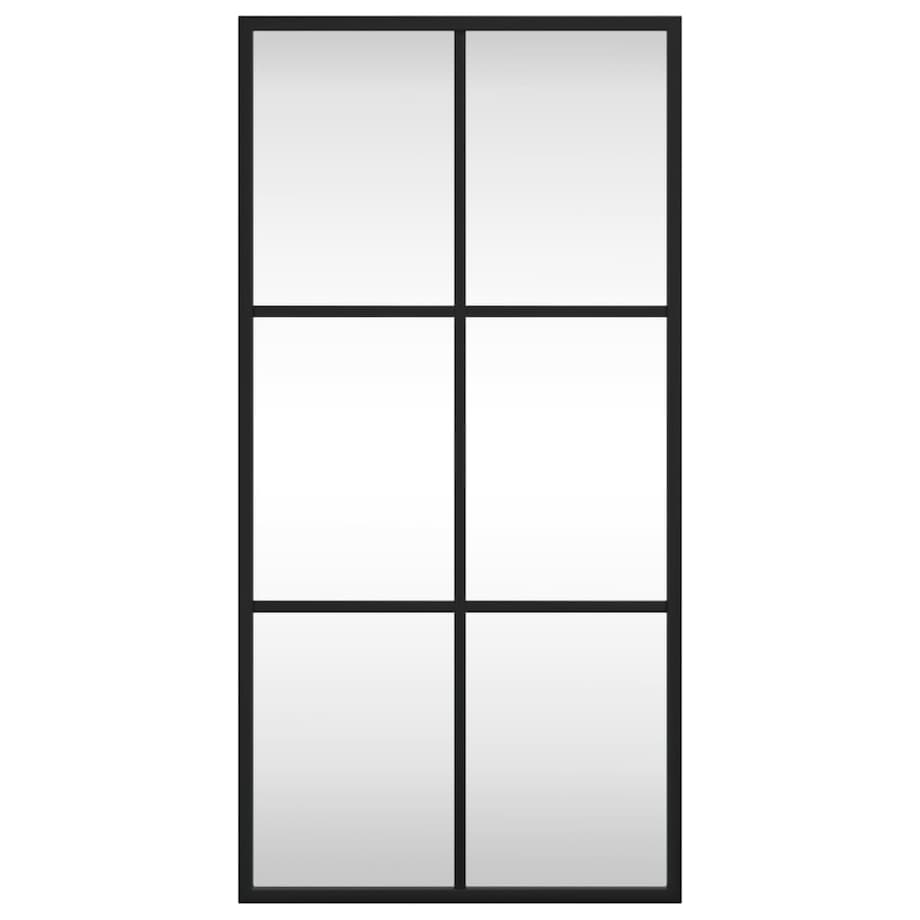 vidaXL Lustro ścienne, czarne, 30x60 cm, prostokątne, żelazo