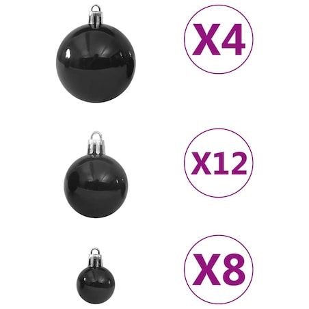 vidaXL Zestaw bombek, 100 elementów, czarny