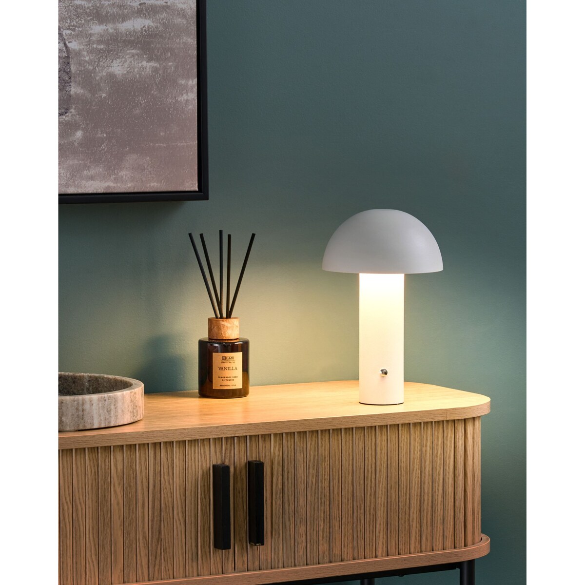 Bezprzewodowa lampa stołowa LED BOJO Ze ściemniaczem Metal Biały