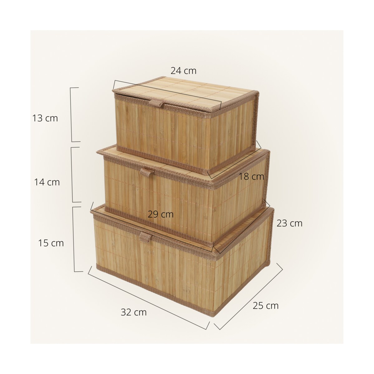 Zestaw zamykanych koszyków w trzech rozmiarach TILVA