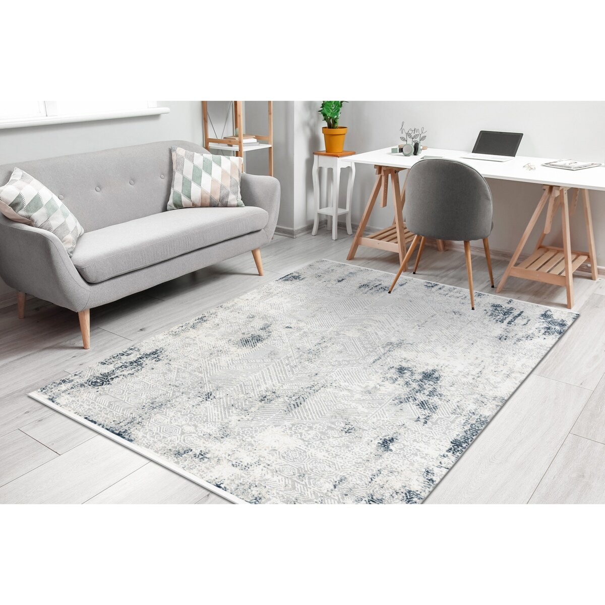 Dywan DUKE 51558 krem / niebieski - 280x370 cm