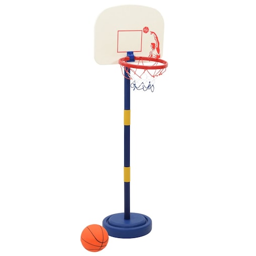 vidaXL Stojak do koszykówki z piłką i pompką, regulowany 90/121 cm