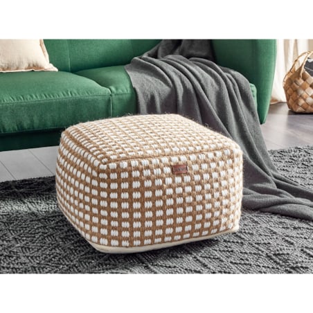 Puf bawełniany 50 x 50 x 30 cm beżowy CHILAR